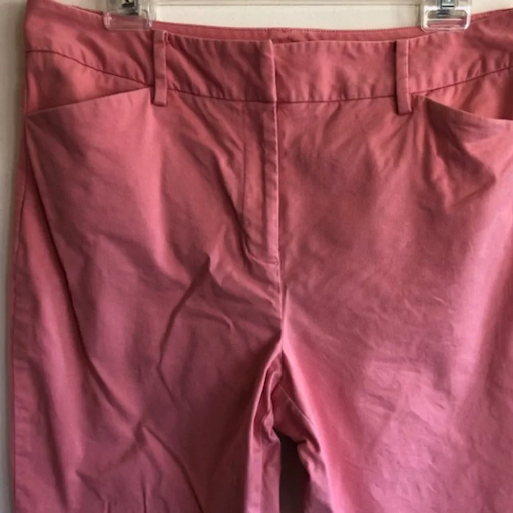 TALBOTS Stretch Pink Cotton Chino Ankle Pants 12 - Picture 4 of 16